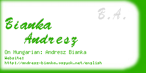 bianka andresz business card
